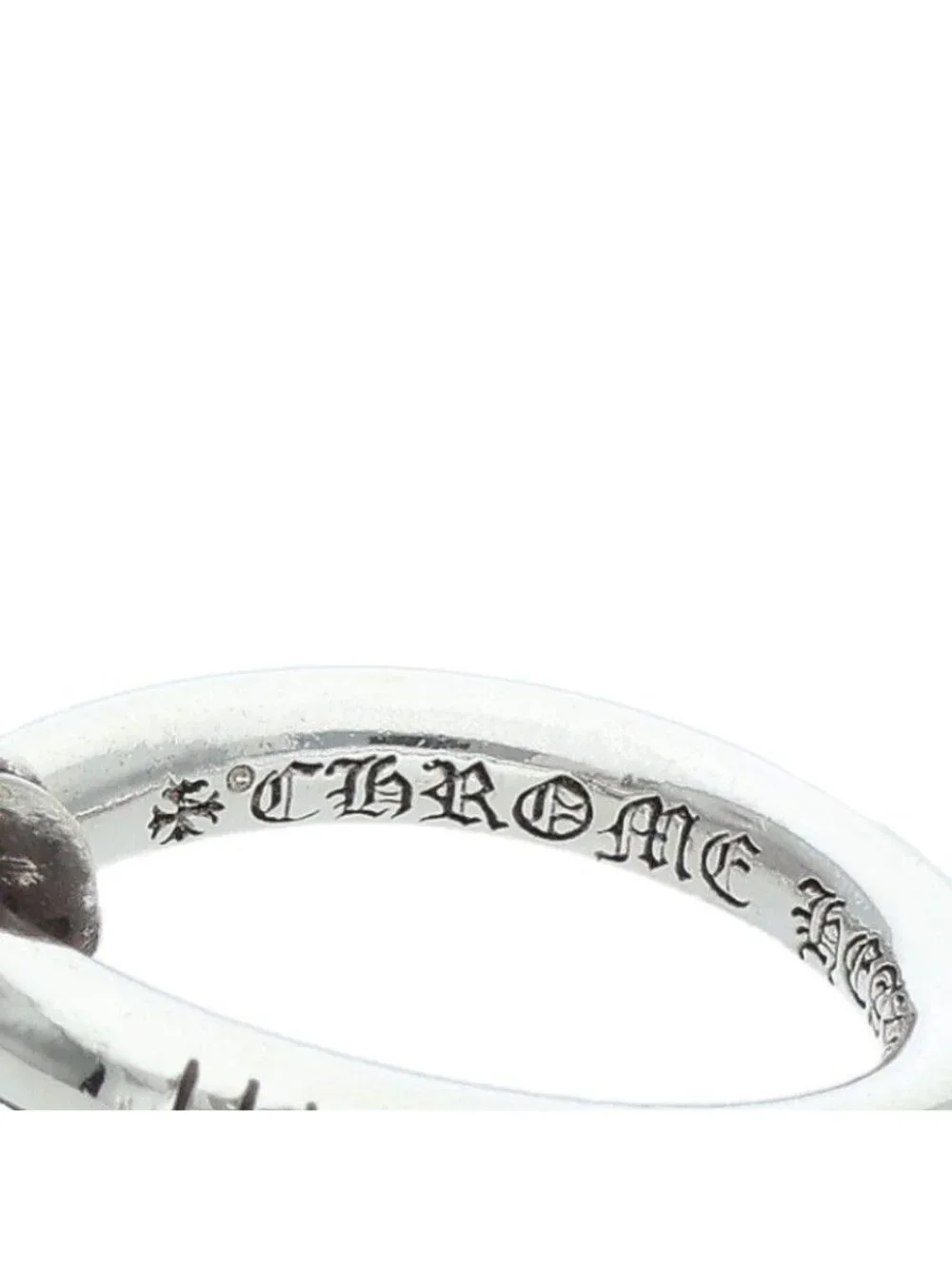 Chrome Hearts Nail Crsball Cross Ball Silver Ring